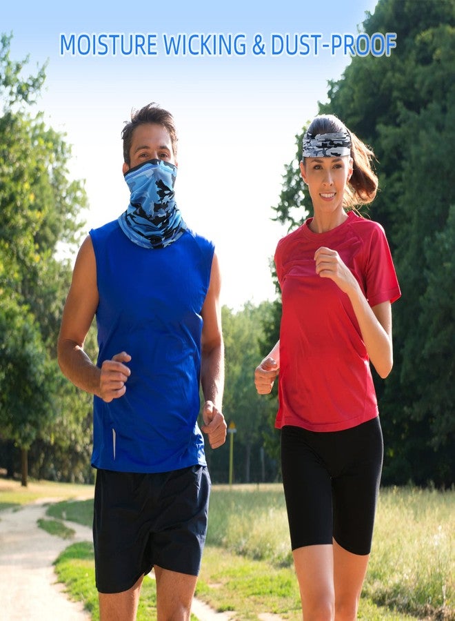AZORINA 4 Pack Neck Gaiter Face Mask Scarf Masks Bandanas Breathable Outdoor Headwear Balaclavas Cover for Men Women (Black&Blue&Navy&Army Green) - Image 3